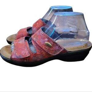 Flexus Italian Comfort by Spring Step Leather Made in Italy Red Sandal, 8.5